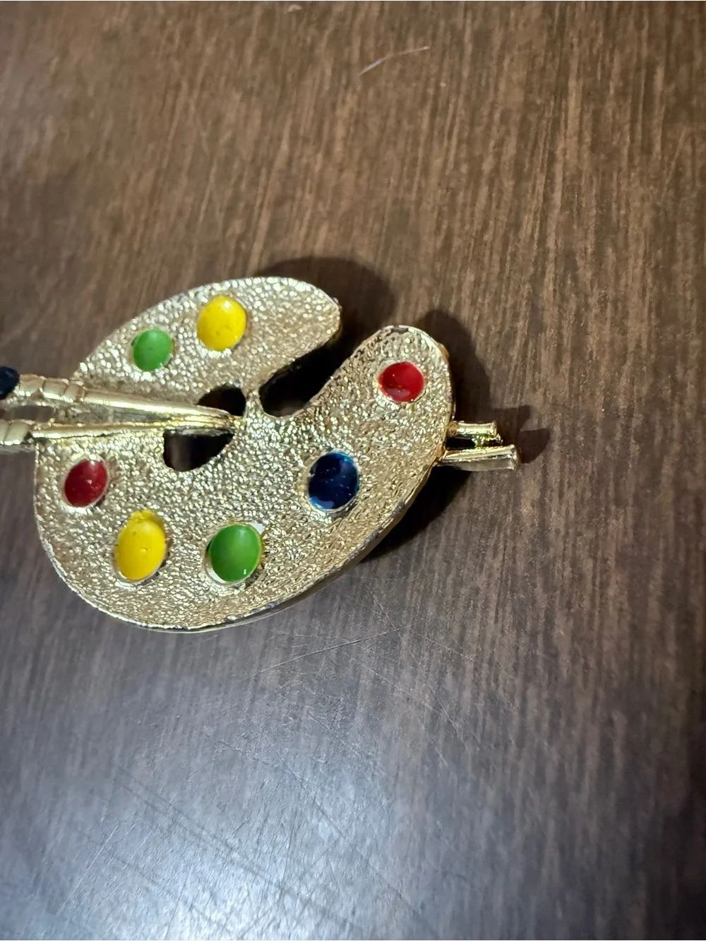 Vintage Gerry’s Artist Palette Brooch Pin Paint Brushes Gold Tone